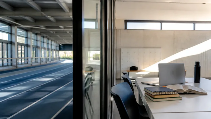 Instalación deportiva genérica junto a un espacio de estudio