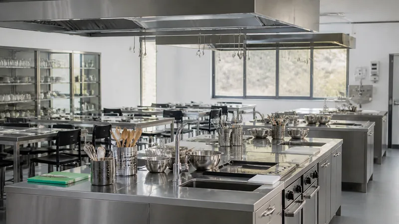 Aula-taller genérica de hostelería preparada para formación