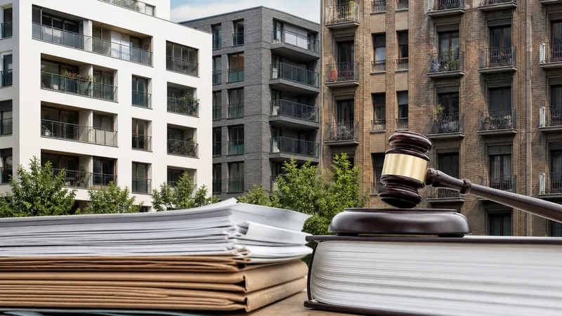 Fachadas residenciales genéricas y documentación judicial