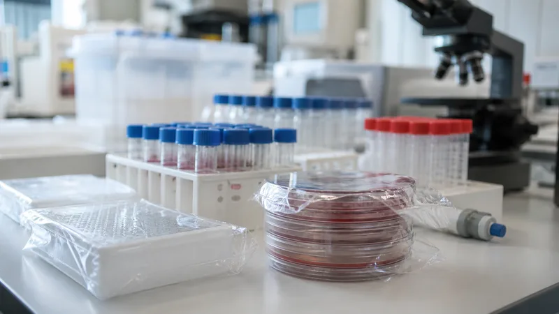 Laboratorio de microbiología genérico con material sellado