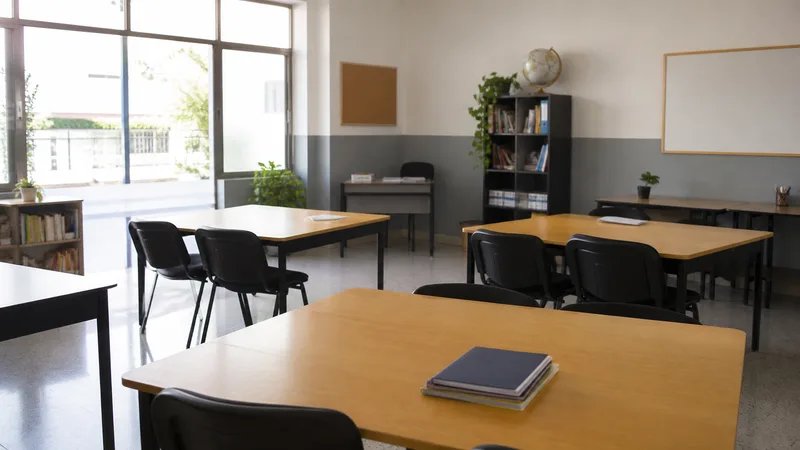 Aula comunitaria genérica preparada para educación de jóvenes y adultos