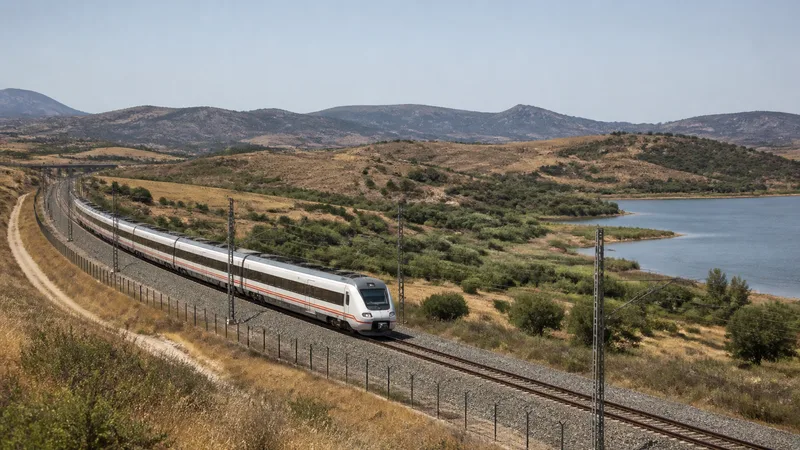 Tren interurbano genérico atravesando un paisaje español
